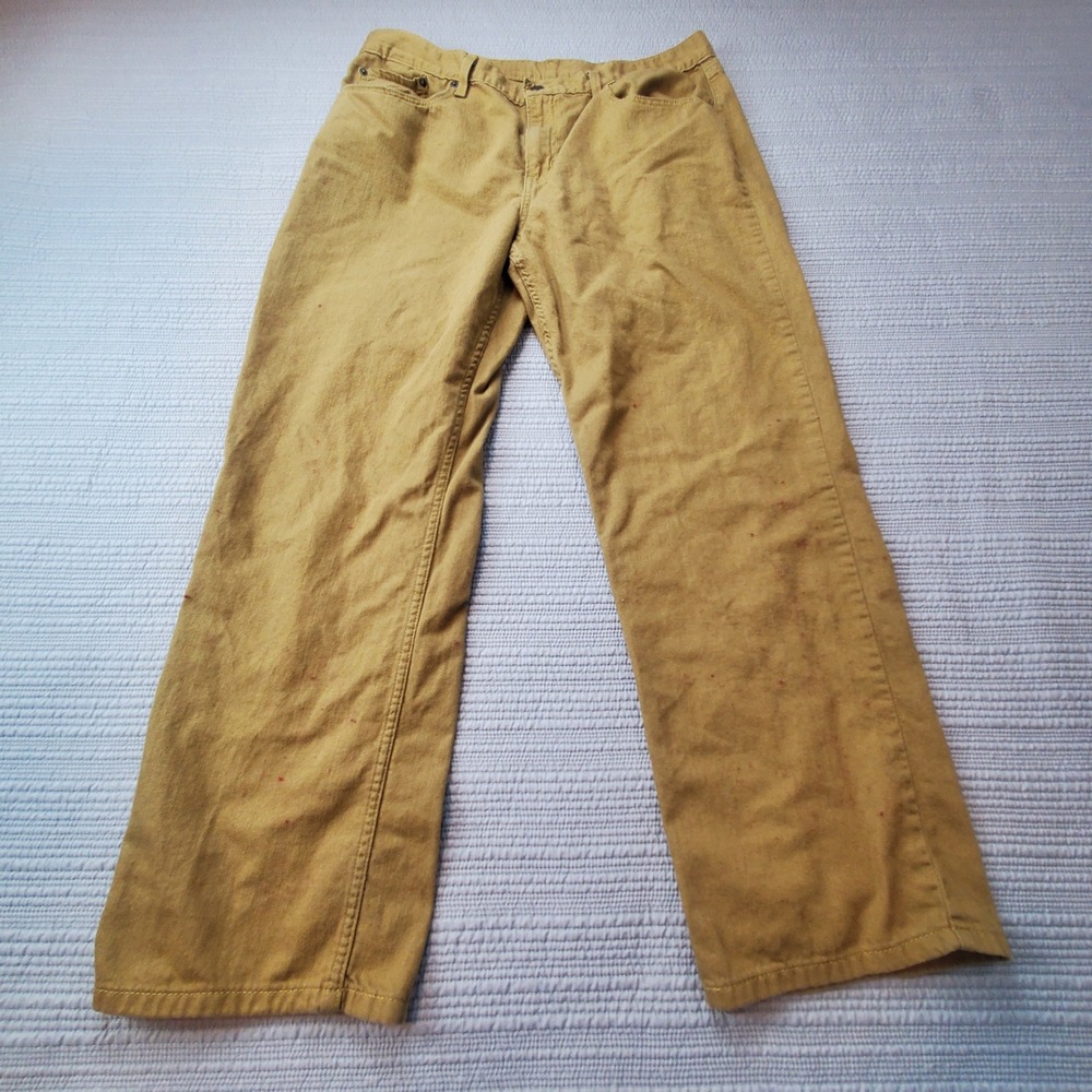 Levis 541 Athletic Taper Pants Mens 33x30 Mustard Yellow Ochre A0964-2370
